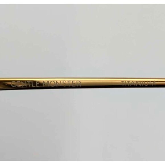 Pre-owned Gentle Monster Love Punch 55mm Titanium Aviator Sunglasses Gold Mirror - Picture 7 of 12